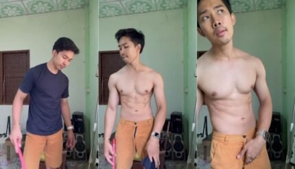 กวาดบ้านเพลินๆเกิดเงี่ยนขึ้นมาแก้ผ้าชักโชว์ไปเลยครับรอไร ตรงหน้าต่างคนขี่มอไซต์ผ่านกำลังจะพุ่งหันมามอง!!